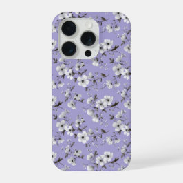 Padrão Floral Branco Flor de Lavanda Suave