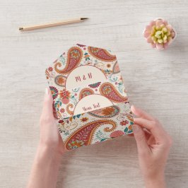 Padrão Floral Branco Paisley Boho Vibrante