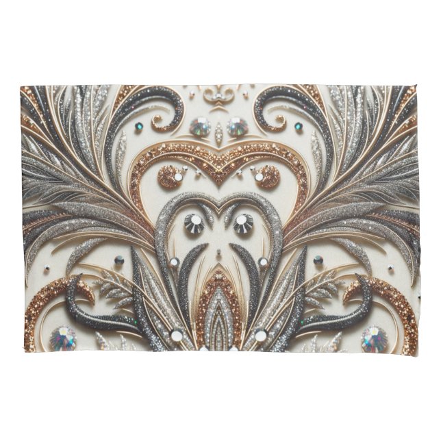 Padrão floral brilhante com gemstone (Frente)