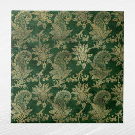 Padrão Floral Celtic Green Dourado Paisley