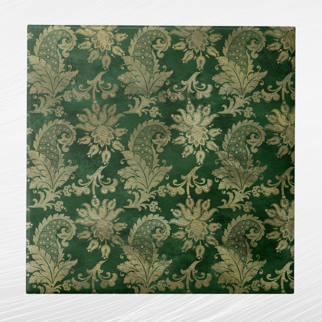 Padrão Floral Celtic Green Dourado Paisley (Criador carregado)