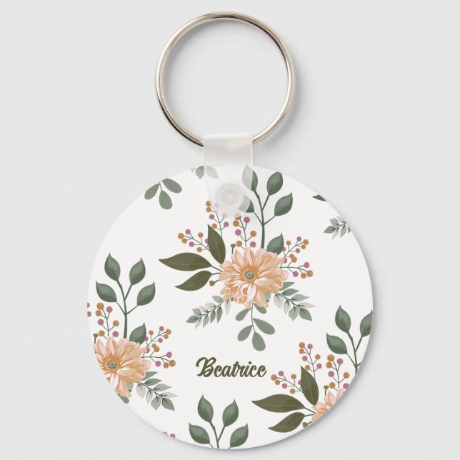 Padrão Floral - Chaveiro personalizado (Frente)