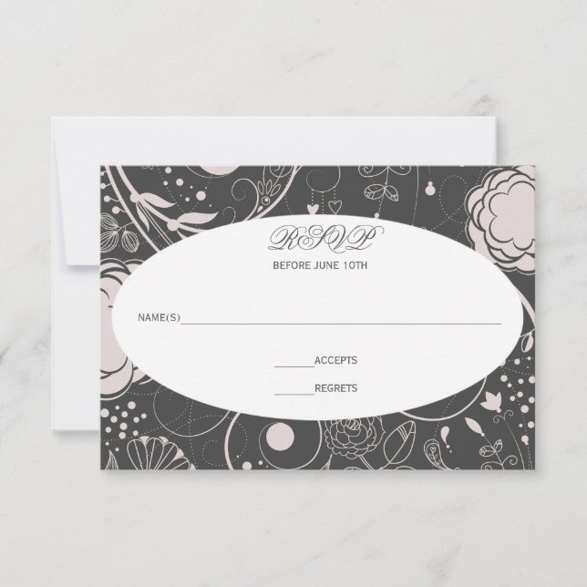 Padrão Floral Cinza/Branco - RSVP (Frente)
