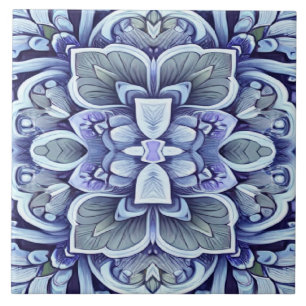 Padrão floral clássico de cor azul moderno