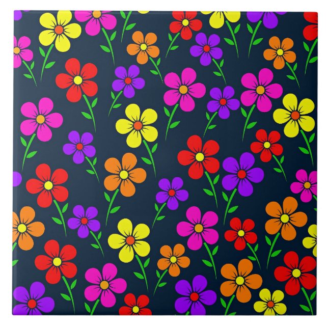 Padrão Floral Colorido (Frente)