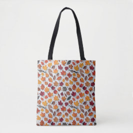 Padrão floral com folhas caídas 4 - Tote Bag