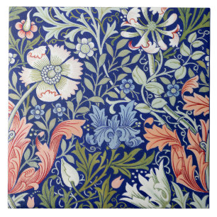 Padrão Floral Compton 1896 Azul Fundo Morris