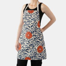 Padrão floral contínuo com flor laranja vibrante