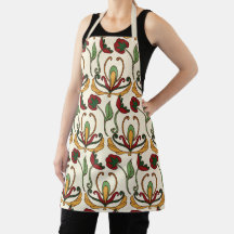 Padrão floral contínuo com vermelho e amarelo 