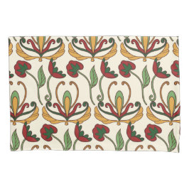 Padrão floral contínuo com vermelho e amarelo