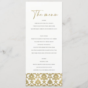 PADRÃO FLORAL DAMASCO DOURADO CLÁSSICO MENU