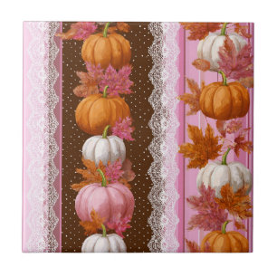 Padrão Floral de Abóbora Laranja Rosa de Outono