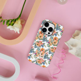 Padrão Floral de Água Moderna em Tons de Pêssego M