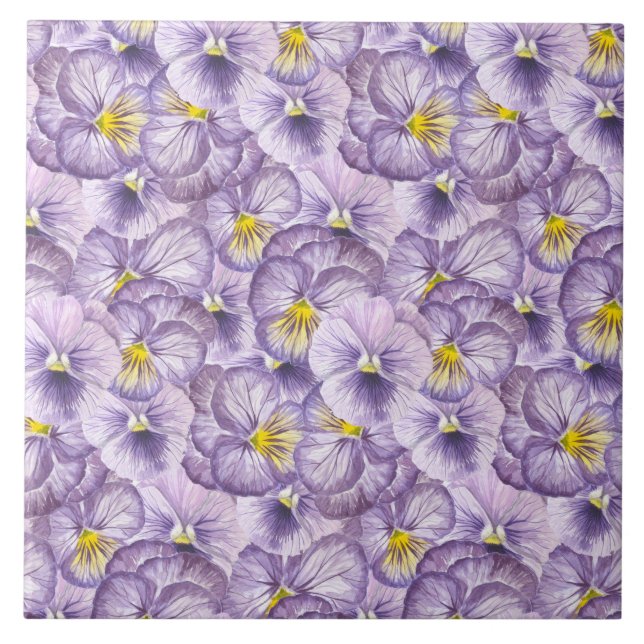 Padrão floral de aquarela com pânico violeta (Frente)