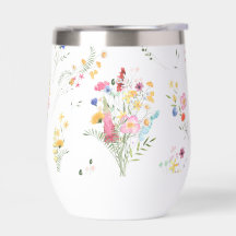 Padrão Floral de Aquarela de Flores Silvestres