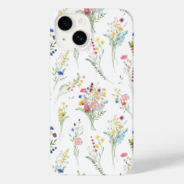Padrão Floral de Aquarela de Flores Silvestres