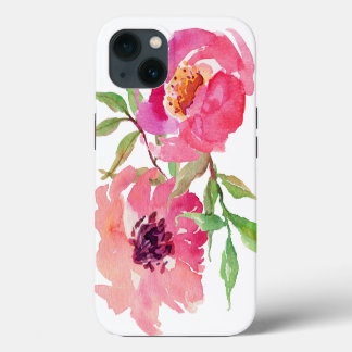 Padrão Floral de Cor de Água Rosa Girly