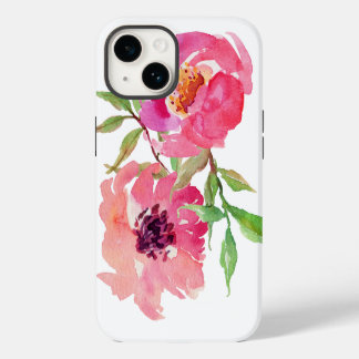 Padrão Floral de Cor de Água Rosa Girly