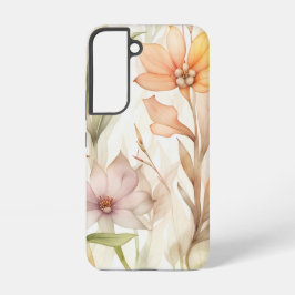 Padrão Floral de Cores Aquáticas com Cor de Rosa,