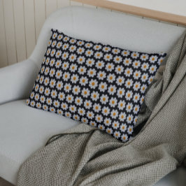 Padrão Floral de Dahlia Branca em Preto