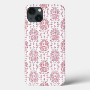 Padrão Floral de Damasco em Rosa