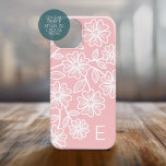 Padrão Floral de Desenho de Linha Branca e Rosa Es<br><div class="desc">Uma ilustração moderna com grandes flores e folhas. Eu desenhei essas padrões manualmente, então ele tem um estilo caprichoso. Os itens são mais fáceis de personalizar quando você substitui todo o texto primeiro. Se a sua arte ainda precisar ser ajustada, clique no botão Personalizar este. Isso vai levá-lo a uma...</div>