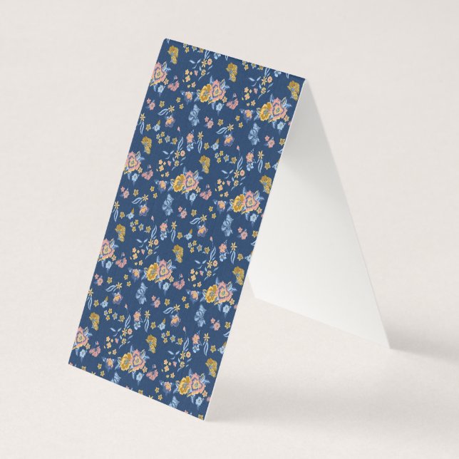 Padrão Floral de Efeito do Thread de Fundo Azul (Verso)