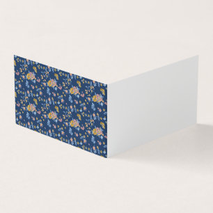 Padrão Floral de Efeito do Thread de Fundo Azul