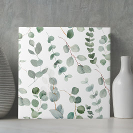 Padrão Floral de Eucalipto em Aquarela