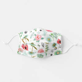 Padrão floral de flores brancas, cor-de-rosa, botâ