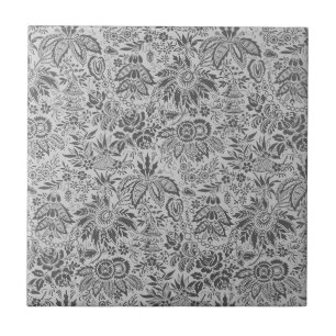 Padrão floral de flores cinza vintage