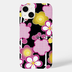 Padrão Floral de Flores Cor-de-Rosa e Amarelas Div