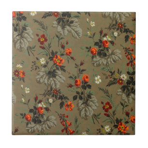 Padrão floral de flores de rosas vermelhas vintage