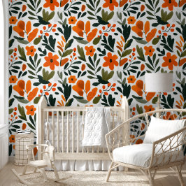 Padrão Floral de Flores Laranja Vibrantes da Prima
