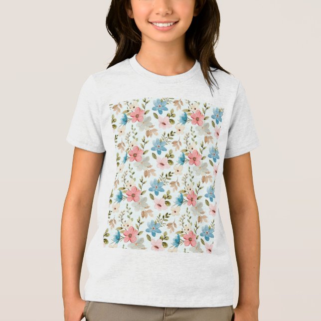 Padrão Floral de Flores Silvestres Aquarela (Frente)