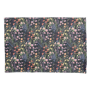 Padrão Floral de Flores Silvestres Fundo Escuro Ja