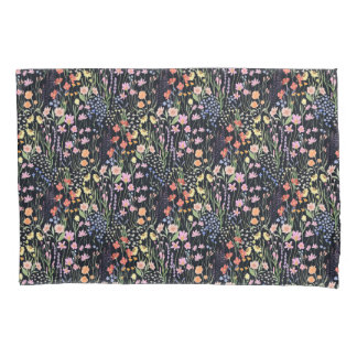 Padrão Floral de Flores Silvestres Fundo Escuro Ja