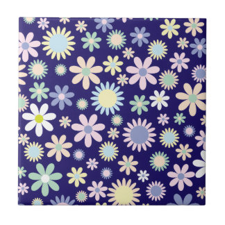 Padrão Floral de Fundo Azul
