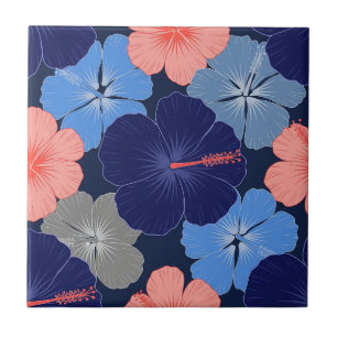 Padrão Floral de Hibisco Azul Elegante (13)