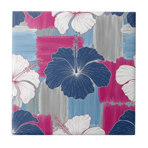 Padrão Floral de Hibisco Azul Elegante (2)