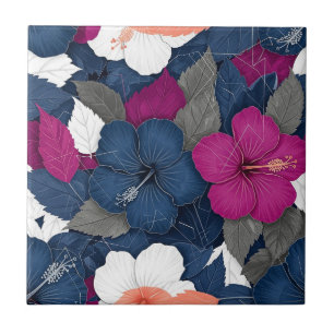 Padrão Floral de Hibisco Azul Elegante (3)