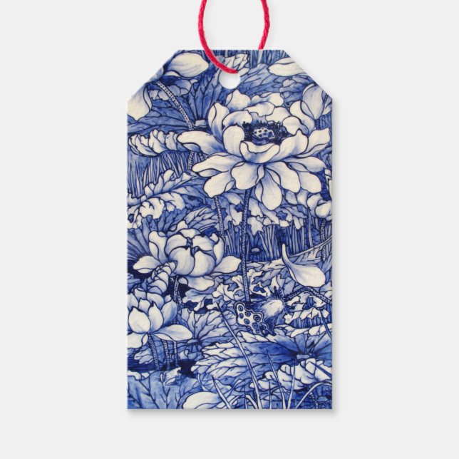 PADRÃO FLORAL DE JAPONÊS COM Etiqueta de presentes (Frente)