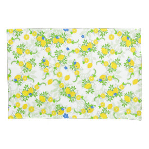 Padrão Floral de Limões Azuis e Amarelos de Verão