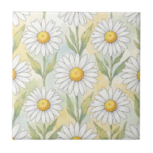 Padrão Floral de Margarida Branca Alegre