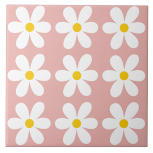 Padrão Floral de Margarida Rosa-Rosa