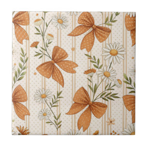 Padrão Floral de Outono Daisy e Laço