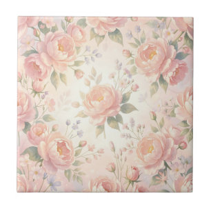 Padrão Floral de Peônia Rosa Suave