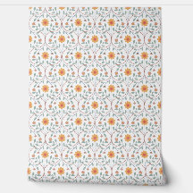 Padrão Floral de Primavera branco elegante