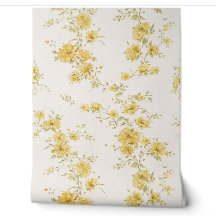 Padrão Floral de Rosas Amarelas Vintage Elegantes