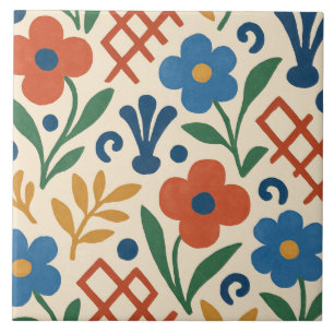 Padrão Floral de Trellis de País Retroativo